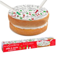 Rollo de pasta de azúcar de Navidad para colorear con 2 rotuladores de 29,5 cm - Scrapcooking