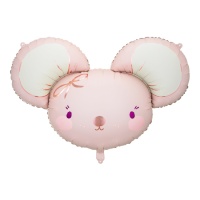 Globo de ratoncia rosa de 96 x 64 cm - PartyDeco