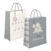 Bolsa regalo de 32 x 26 x 10 cm de Navidad nordic - 1 unidad