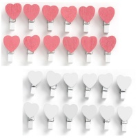 Pinzas de madera con corazón de 3,5 cm - 12 unidades