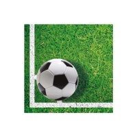 Servilletas de Fútbol con balón de 16,5 x 16,5 cm - 20 unidades