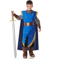 Disfraz de caballero medieval cristiano azul infantil