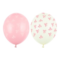 Globos de látex de lazos rosas de 30 cm - 50 unidades