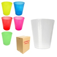 Vasos de 500 ml de plástico de colores anchos - 384 unidades