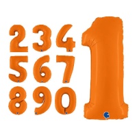 Globo de número naranja mate de 71 cm - Grabo