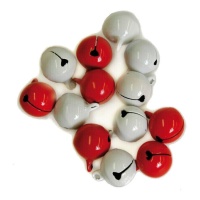 Cascabeles rojos y blancos - 10 unidades
