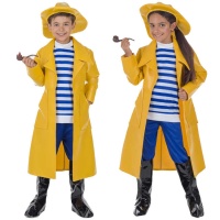 Disfraz de capitán pescador amarillo infantil