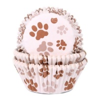 Cápsulas para cupcakes de huellas de perro marrón - House of Marie - 50 unidades