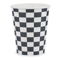 Vasos de Racing a cuadros de 220 ml - 6 unidades