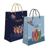 Bolsa regalo de 45 x 33 x 10 cm de Reyes Magos majestades - 1 unidad
