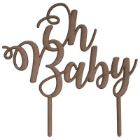 Topper de madera de Oh Baby de 21,5 x 21 cm - Artis decor