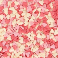 Sprinkles de mini corazones blancos, rojos y rosas de 60 gr - FunCakes