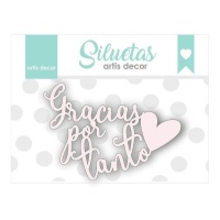 Chipboard de Gracias por tanto - Artis decor - 2 unidades