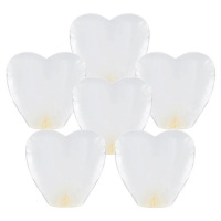 Farolillos voladores de corazón blancos de 95 cm - 10 unidades
