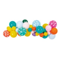 Guirnalda de globos de lunares multicolor - 36 unidades