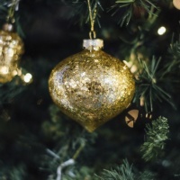 Bolas de Gold Christmas ovalo de 10 cm - 6 unidades