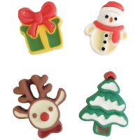 Figuras para roscón de figuras navideñas en 2D de 2,5 - 3 cm - Dekora - 50 unidades
