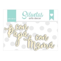 Chipboard de Con papá y Con Mamá - Artis decor - 4 unidades