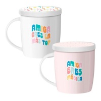 Taza de 350 ml Amiga eres Mágica con filtro para té - 1 unidad