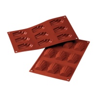 Molde de Madeleine para chocolate de silicona de 17,5 x 30 cm - Silikomart - 9 cavidades