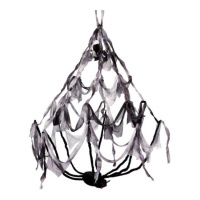 Colgante de lámpara araña negra con luz lila de 50 x 80 cm