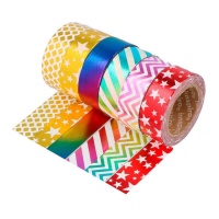 Washi tape metalizado surtido de 10 m - 6 unidades