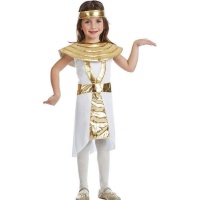 Disfraz de egipcio dorado y blanco para niña