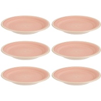 Plato de 19 cm gres con borde blanco - 6 unidades