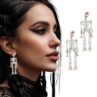 Pendientes de esqueletos brillantes de 6,5 cm - 1 par
