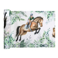 Camino de mesa de 30 cm de caballo - 5 m