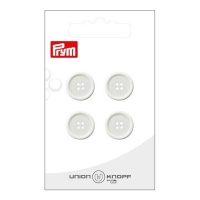 Botones blancos con borde de 1,5 cm con cuatro agujeros - Prym - 4 unidades