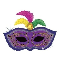 Globo de máscara de plumas Mardi Gras de 86 cm - Grabo