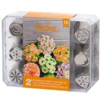 Kit de boquillas rusas de acero inoxidable nº 2 - Decora - 12 unidades