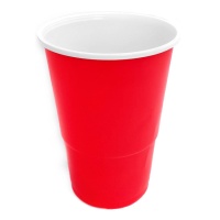 Vasos de 350 ml de plástico reutilizable rojos - 10 unidades