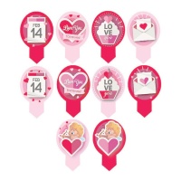 Picks de oblea recortables de San Valentin - Dekora - 20 unidades