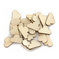 Figuras de madera de nubes de 3 cm - 25 unidades