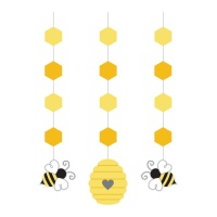 Colgantes decorativos de Abeja Baby de 57 cm - 3 unidades