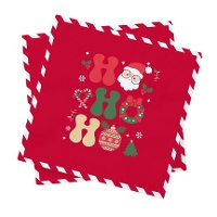 Servilletas de Papá Noel Hohoho de 16,5 x 16,5 cm - 20 unidades