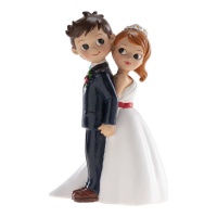 Figura para tarta de novios de espaldas de 16 cm