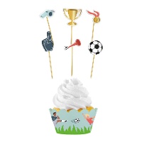 Set wrappers y picks de fútbol - 6 unidades