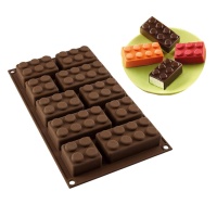 Molde de Lego para chocolate de silicona de 17 x 29,5 cm - Silikomart - 10 cavidades