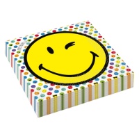 Servilletas de Smiley de 16,5 x 16,5 cm - 16 unidades