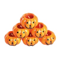 Pack de velas de calabaza Halloween de 4 cm - 6 unidades