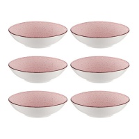 Plato de 20 cm gres mandala rosa hondo - Vessia - 6 unidades