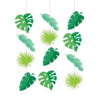 Colgantes decorativos de hojas de selva - 3 unidades