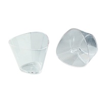 Vasitos de 4,7 x 8,5 x 6,5 cm de plástico transparente forma triangular - Dekora - 100 unidades