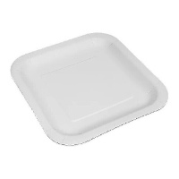 Platos de 20 cm de cartón blanco cuadrados - 100 unidades