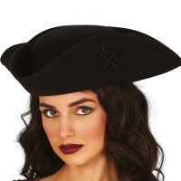 Sombrero de pirata negro para adulto