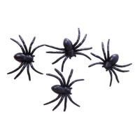 Arañas decorativas de plástico - 4 unidades