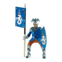 Figura para tarta de guerrero medieval azul de guerrero